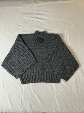 Marc By Marc Jacobs Charcoal Gray Cable Mock-Neck Sweater